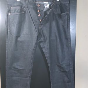 H & M button fly 5 pocket denim blue jeans